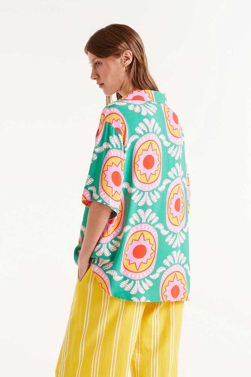 Camicia fluida con stampa Curitiba