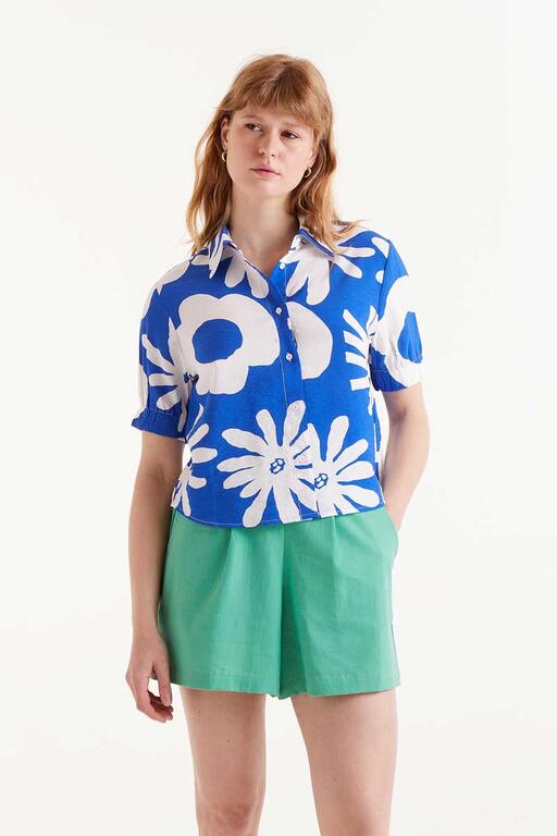 Camicia con stampa floreale Bluet Blue