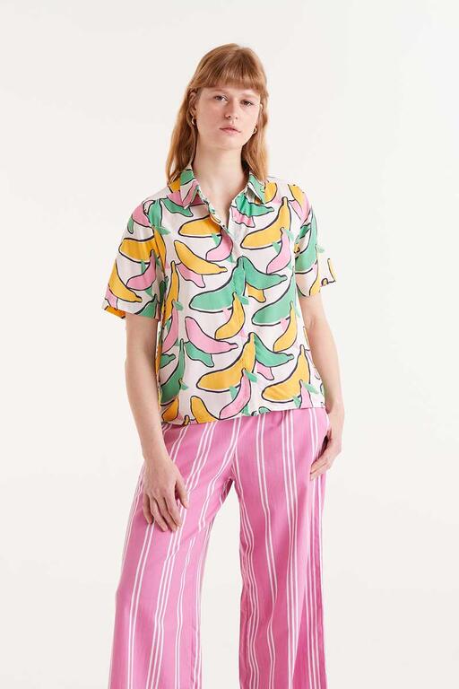 Camicia con stampa di banane
