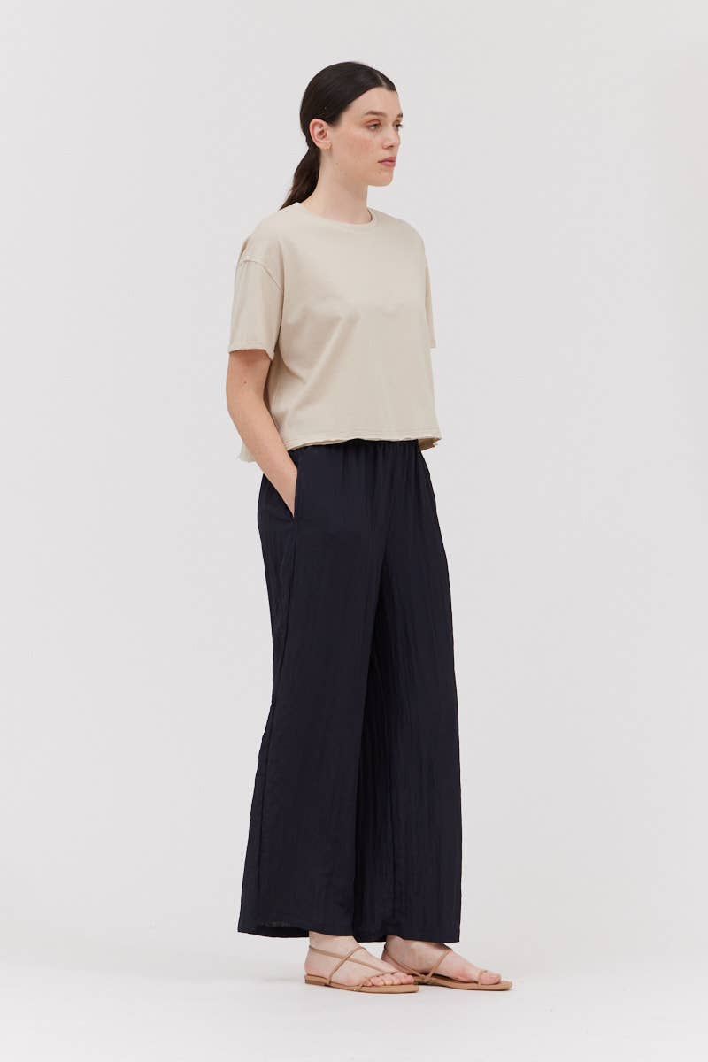 Pantaloni in tessuto stropicciato