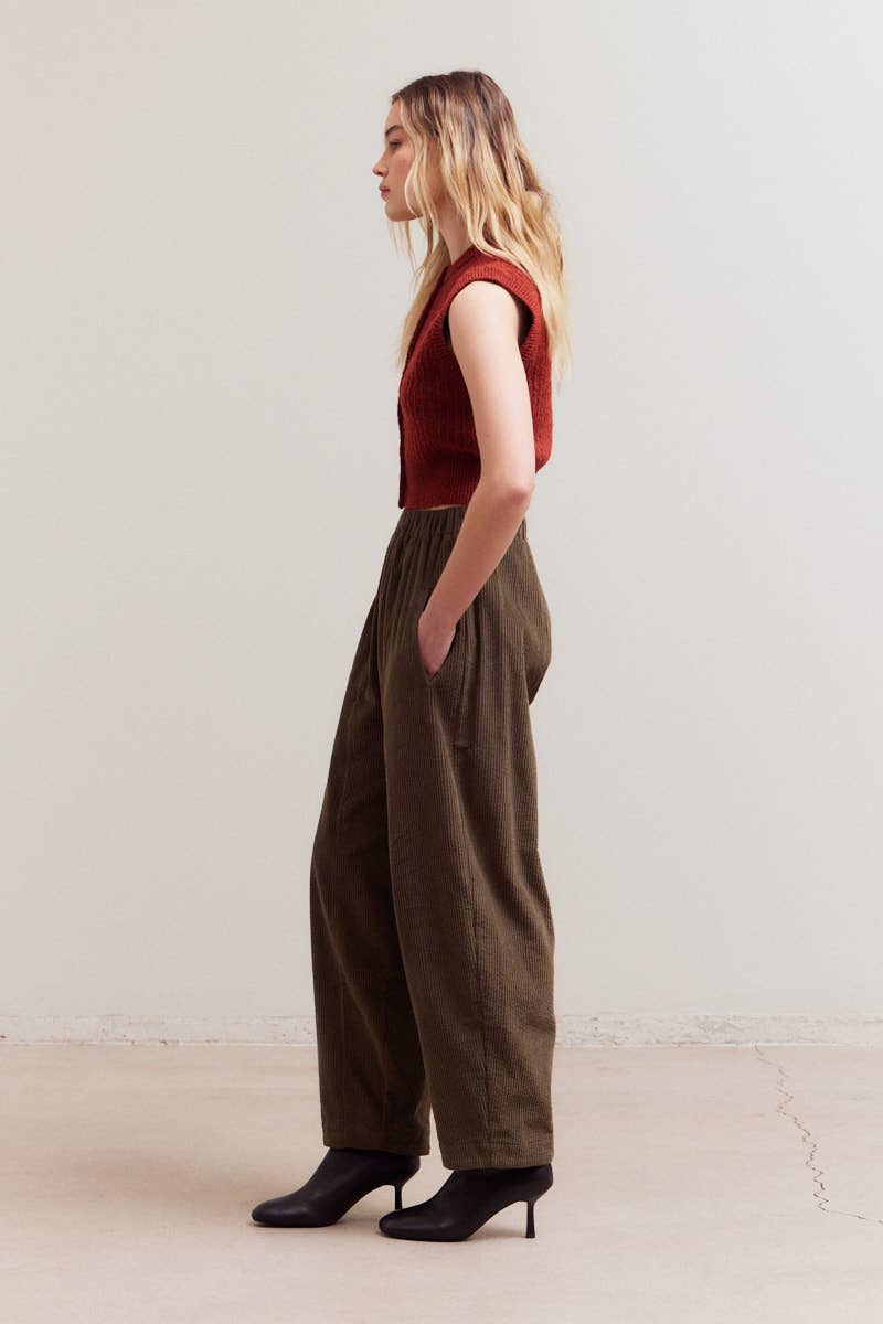 50677 - PANTALONI A COSTE CON FASCIA ELASTICA