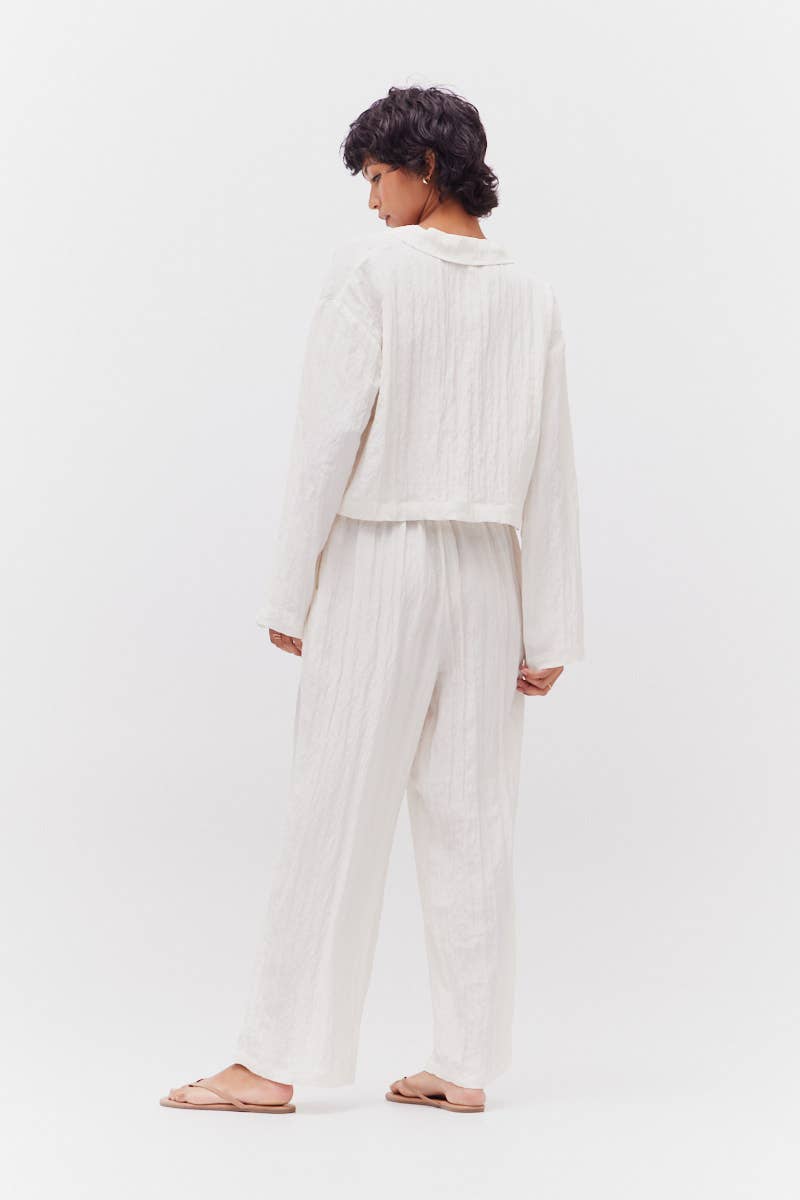 Pantaloni in tessuto stropicciato