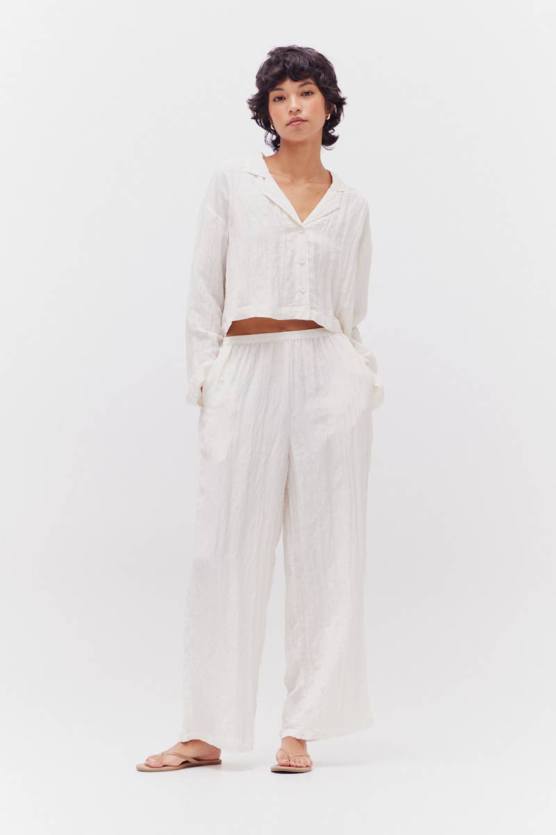 Pantaloni in tessuto stropicciato