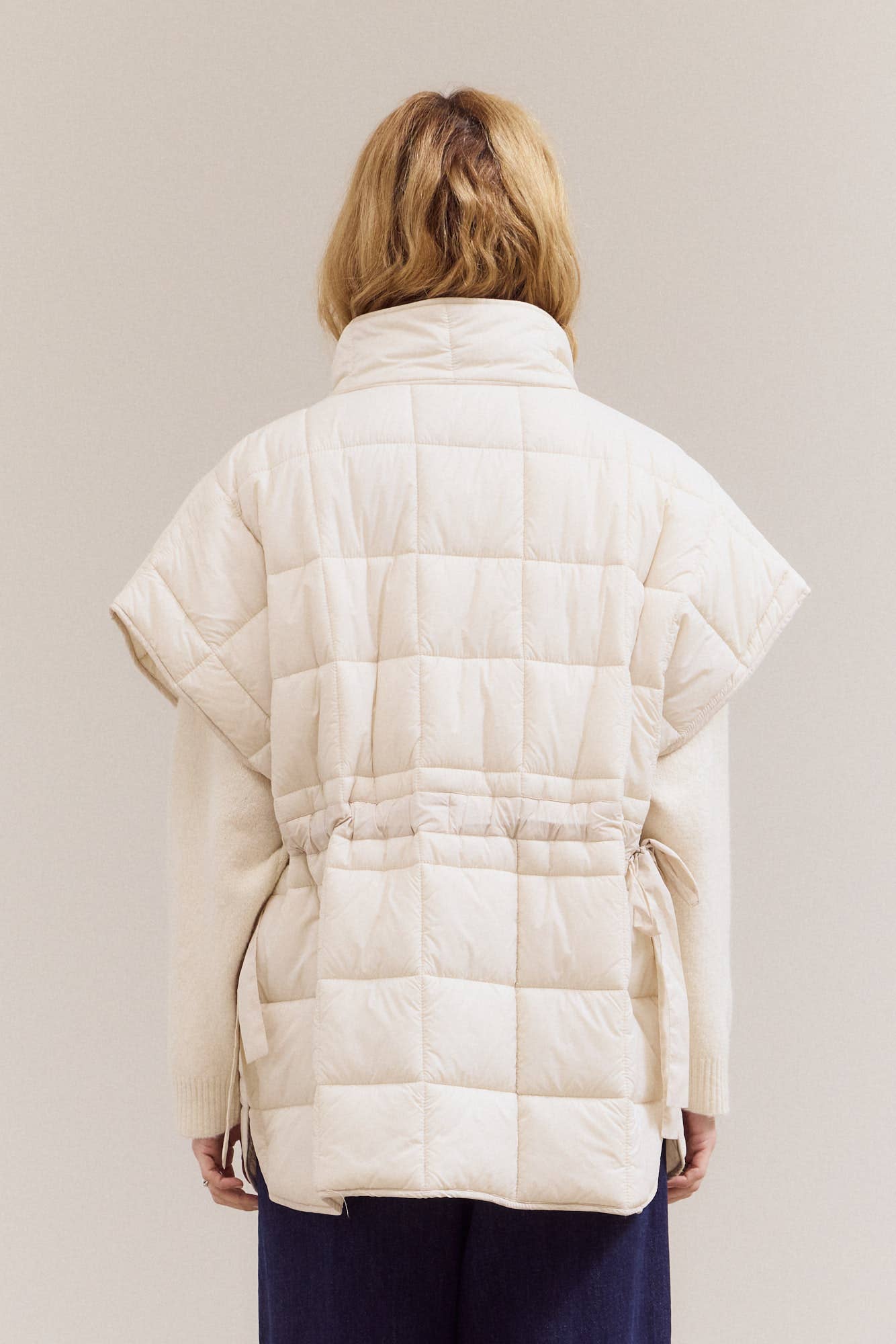 80416 - GILET IMBOTTITO TRAPUNTATO CON ZIP E COLLO ALTO