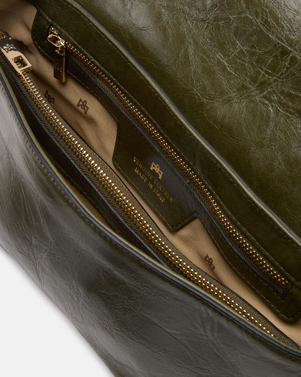 Candt soft flap bag colore militare