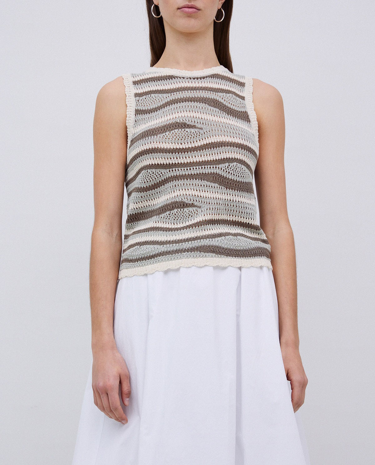 Knitted Top brown e verde