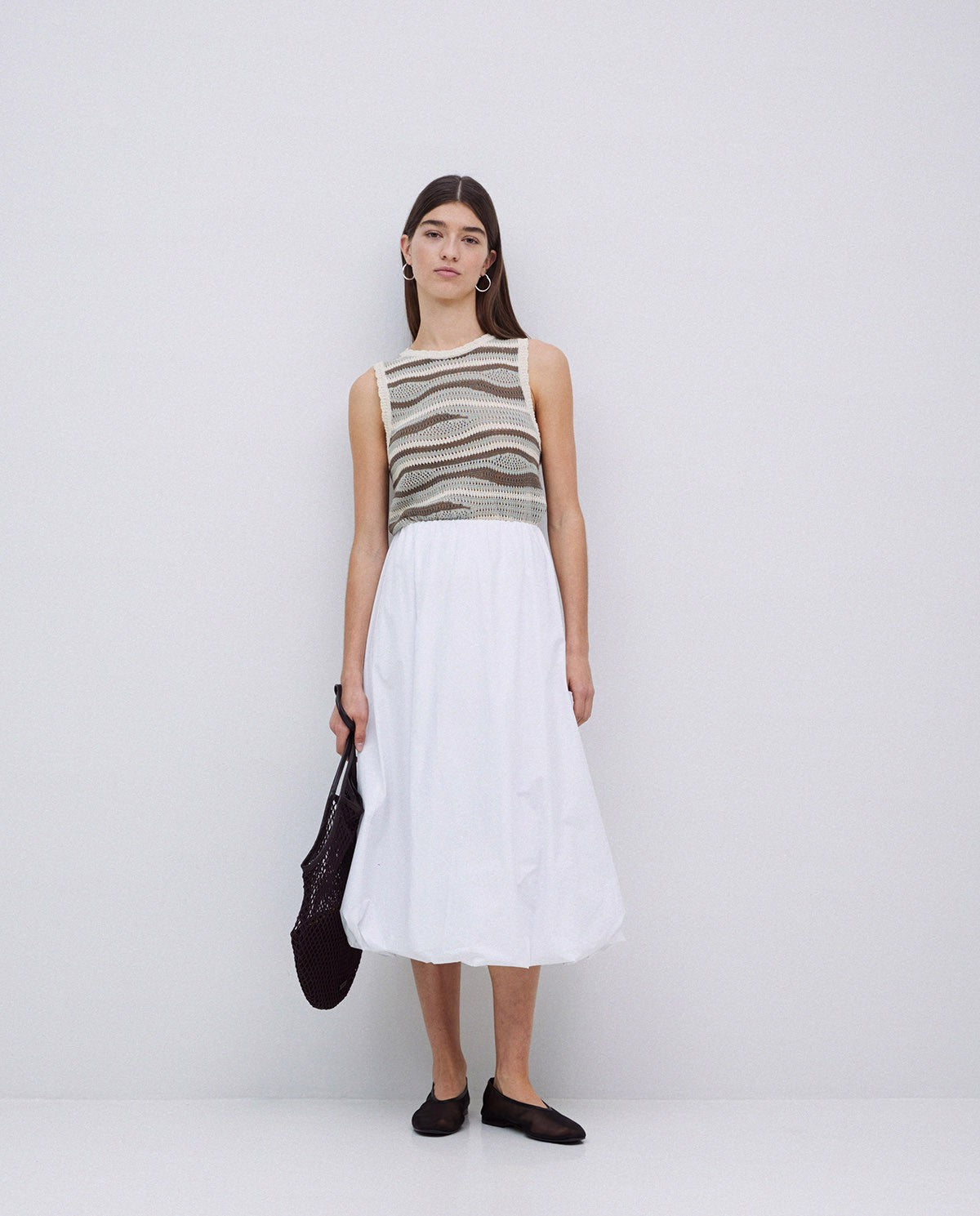 Knitted Top brown e verde