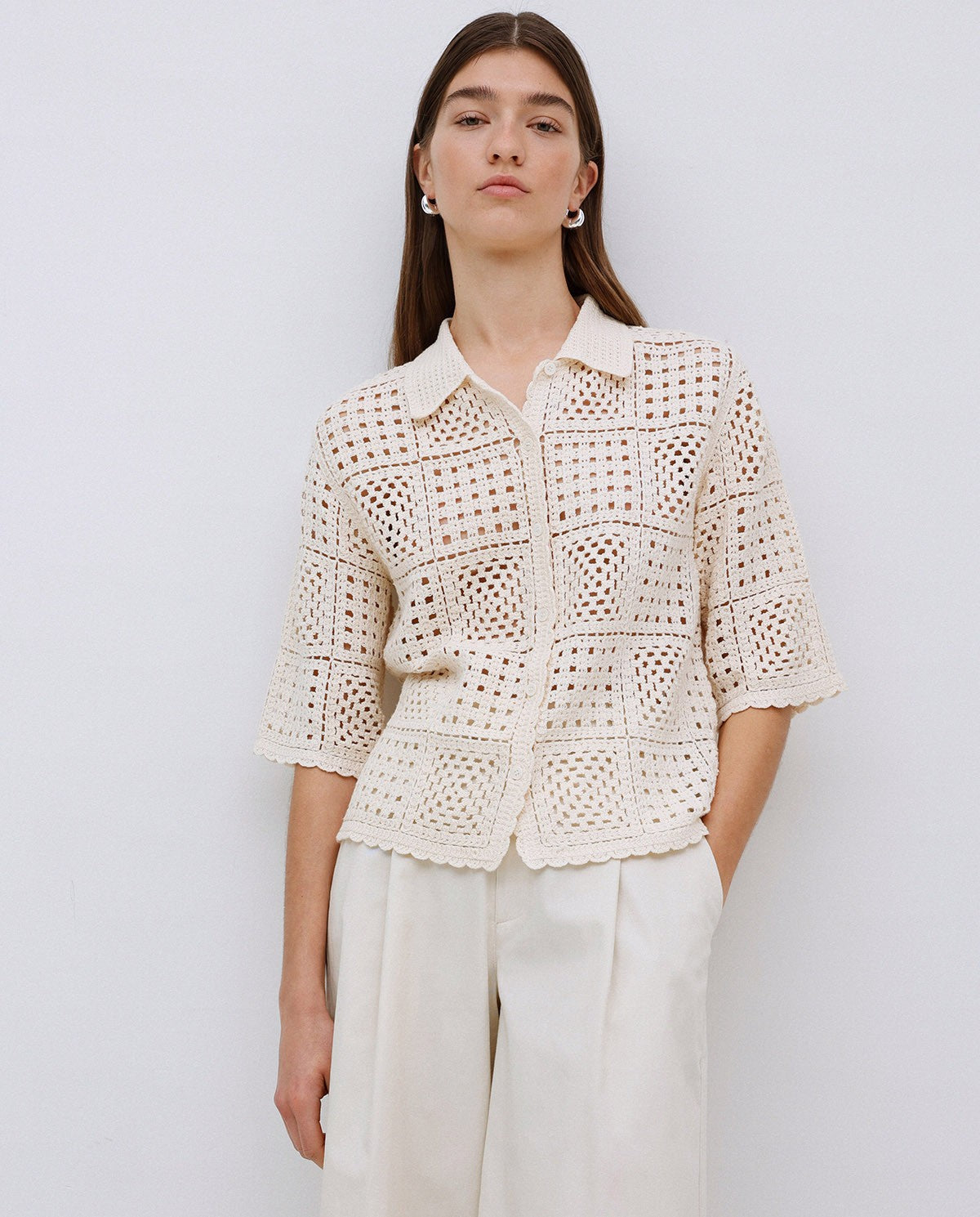 Crochet maglia ecru