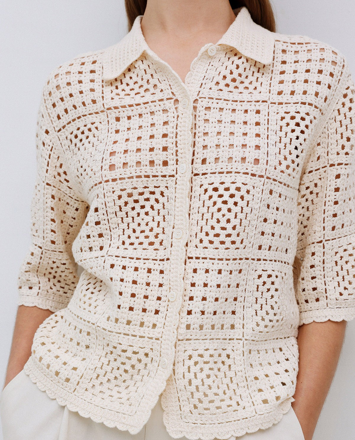 Crochet maglia ecru