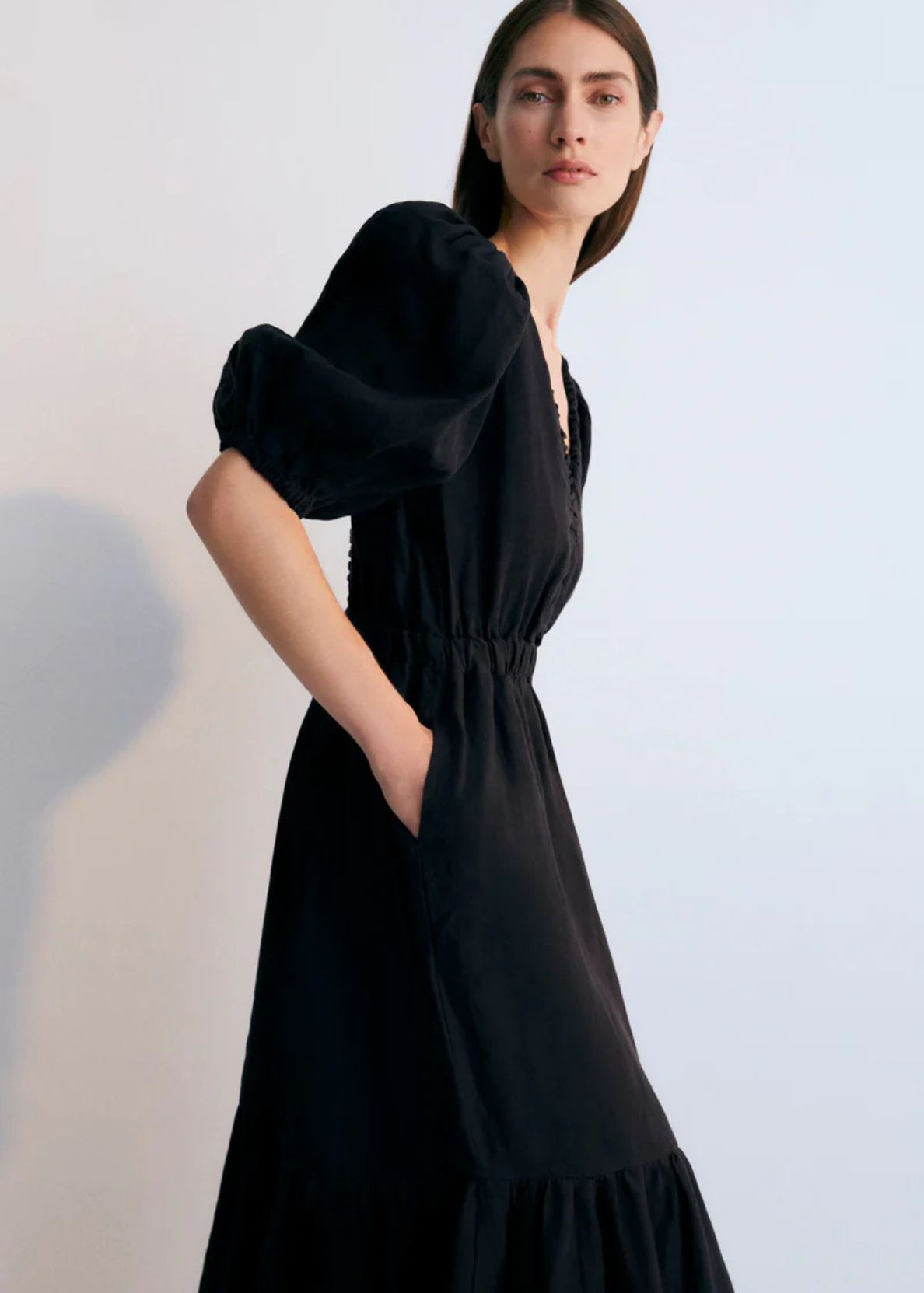 Abito lungo Hera dress caviar