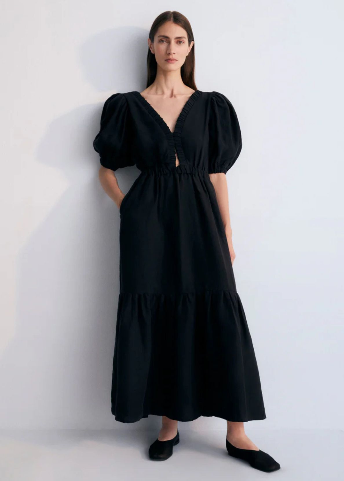 Abito lungo Hera dress caviar
