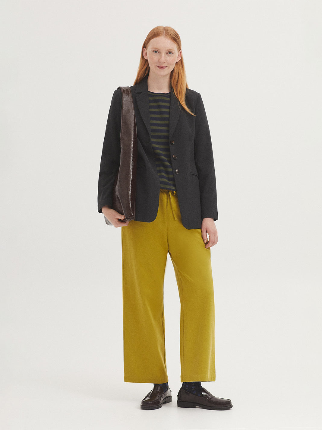 Maglia scollo tondo a righe