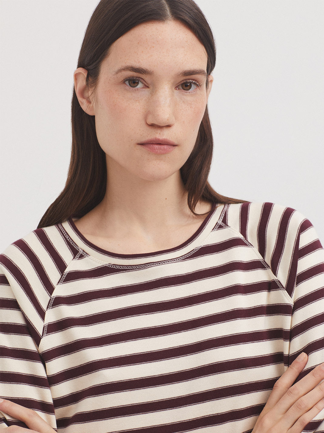 Maglia scollo tondo a righe