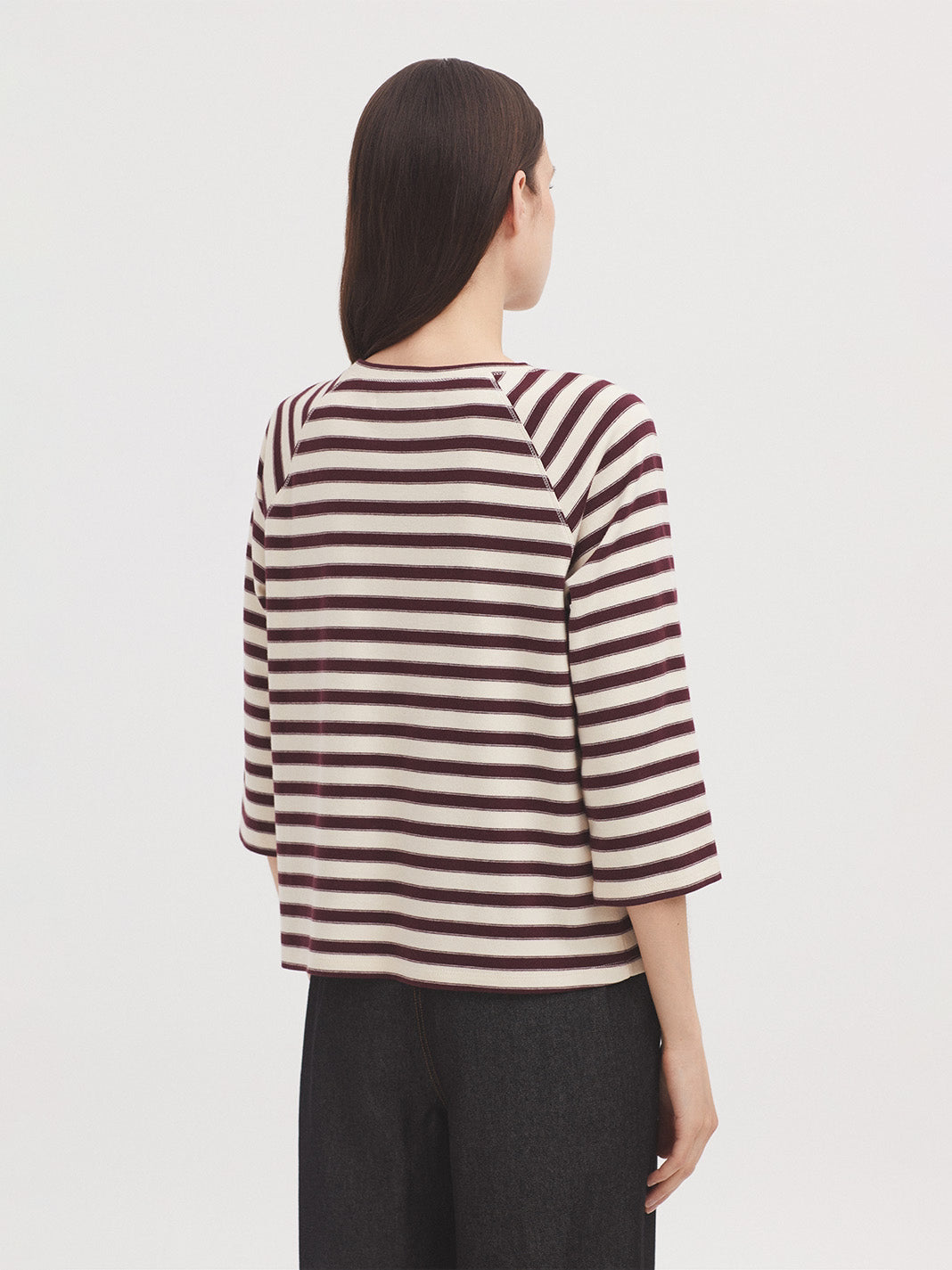 Maglia scollo tondo a righe