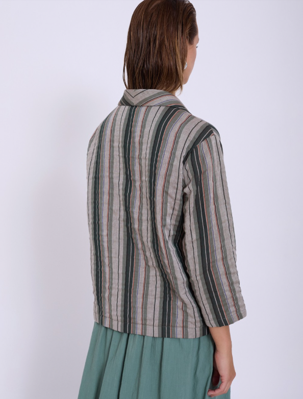 Blazer striped in maglia rustica