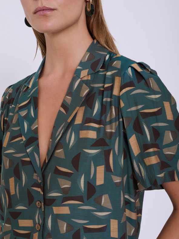 Camicia over print geometrico
