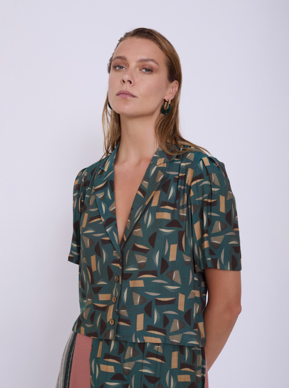 Camicia over print geometrico