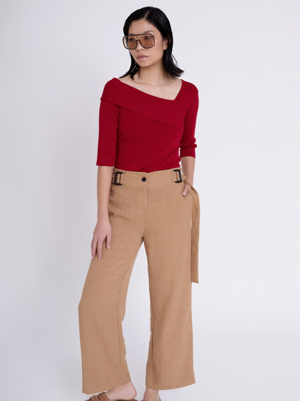 Pantalone a palazzo con cinturini