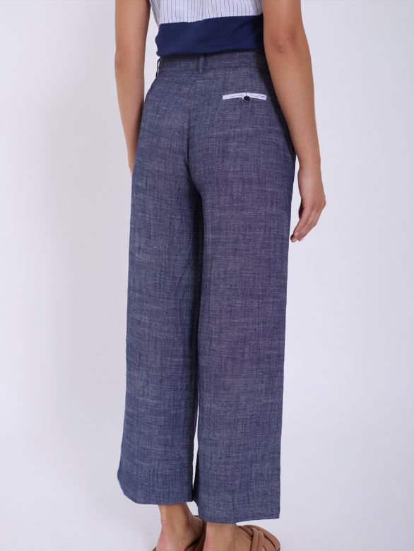 Pantalone classic in misto lino cotone