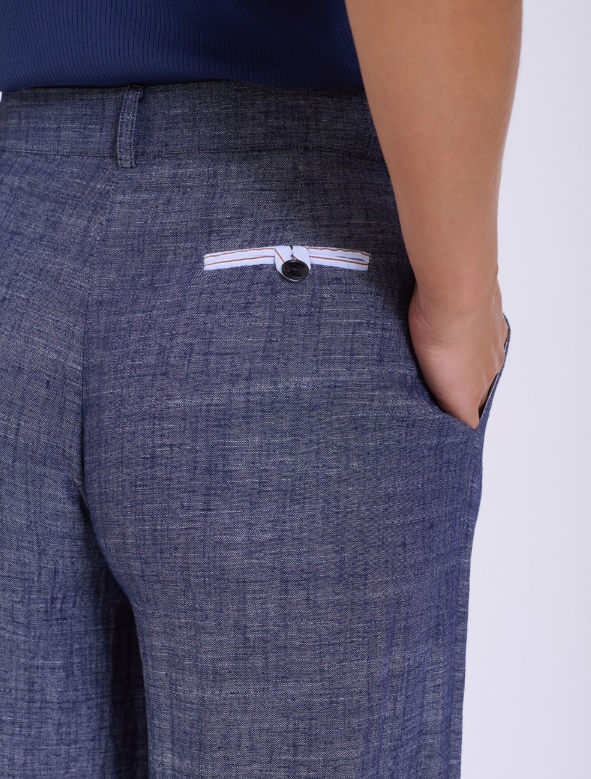 Pantalone classic in misto lino cotone