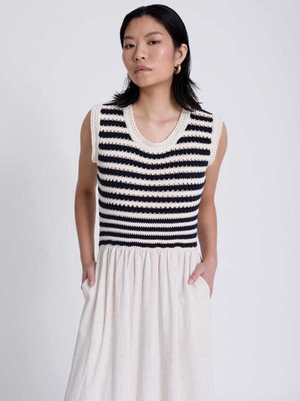 Abito due pezzi white navy blue