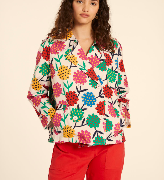 Trench corto flores