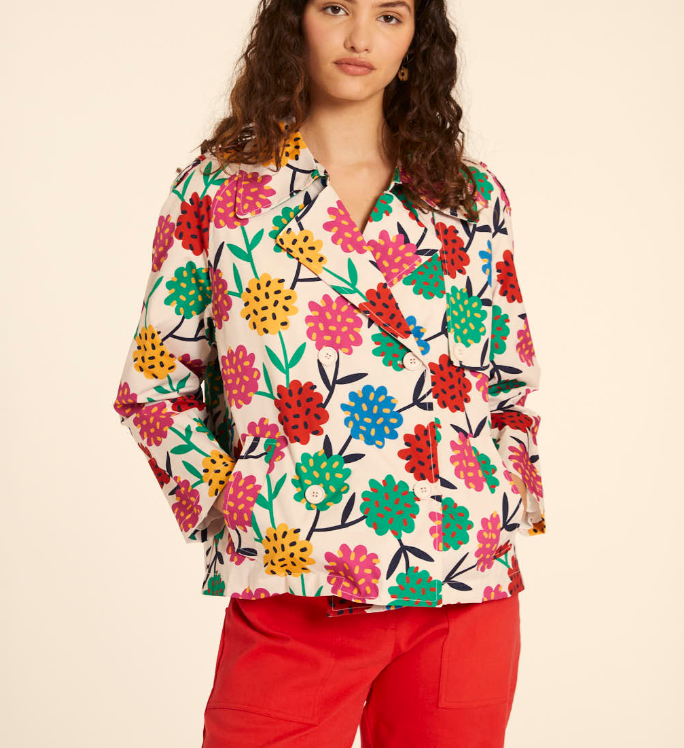 Trench corto flores