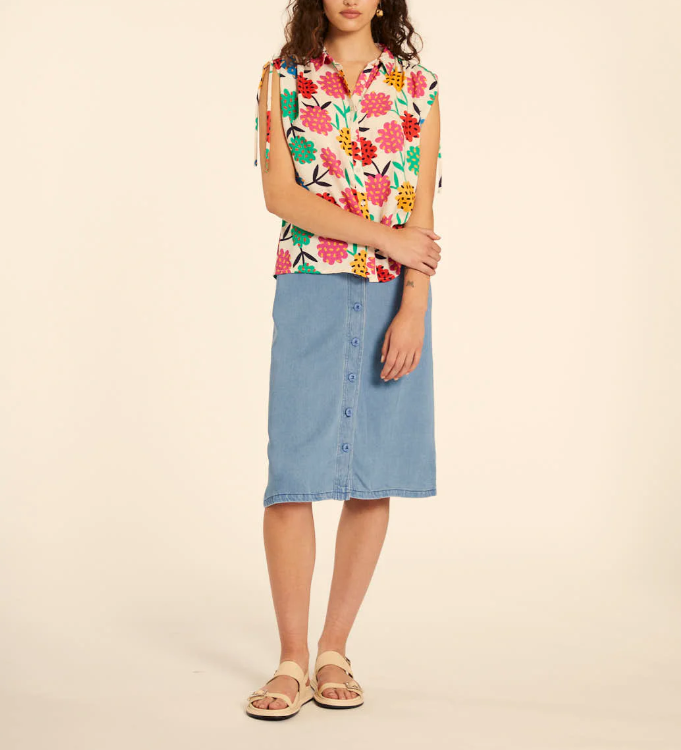Camicia annodata floreale