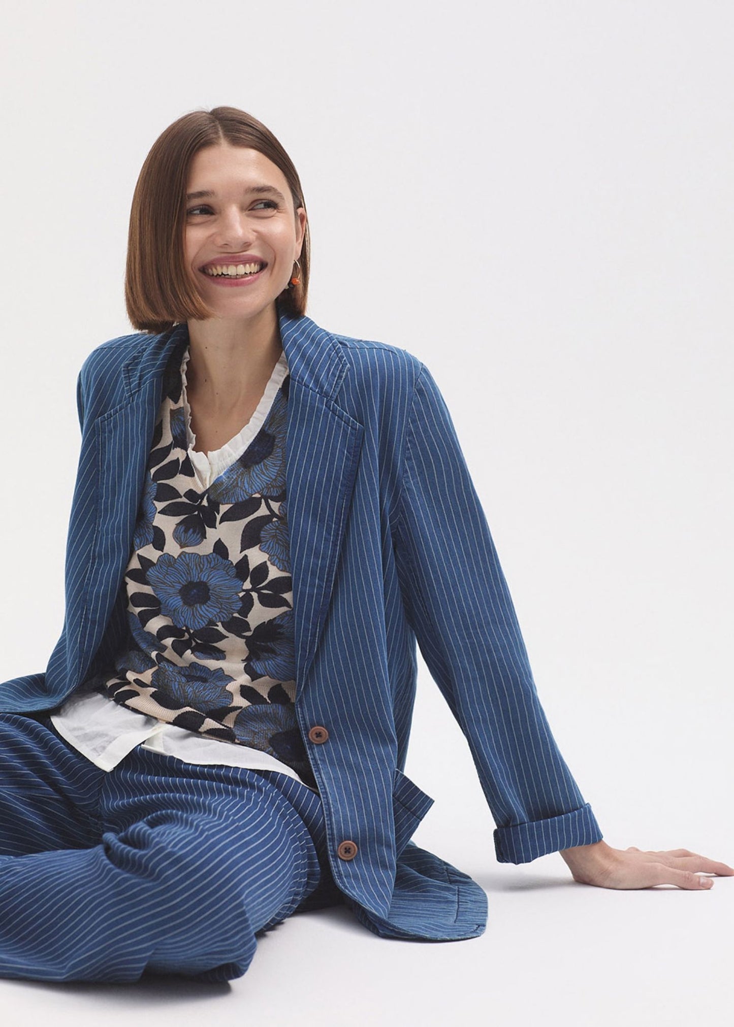 Pantaloni jeans a righe