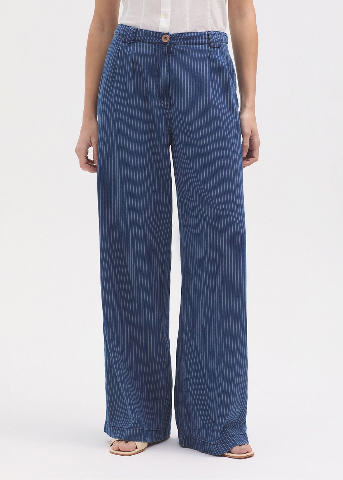 Pantaloni jeans a righe