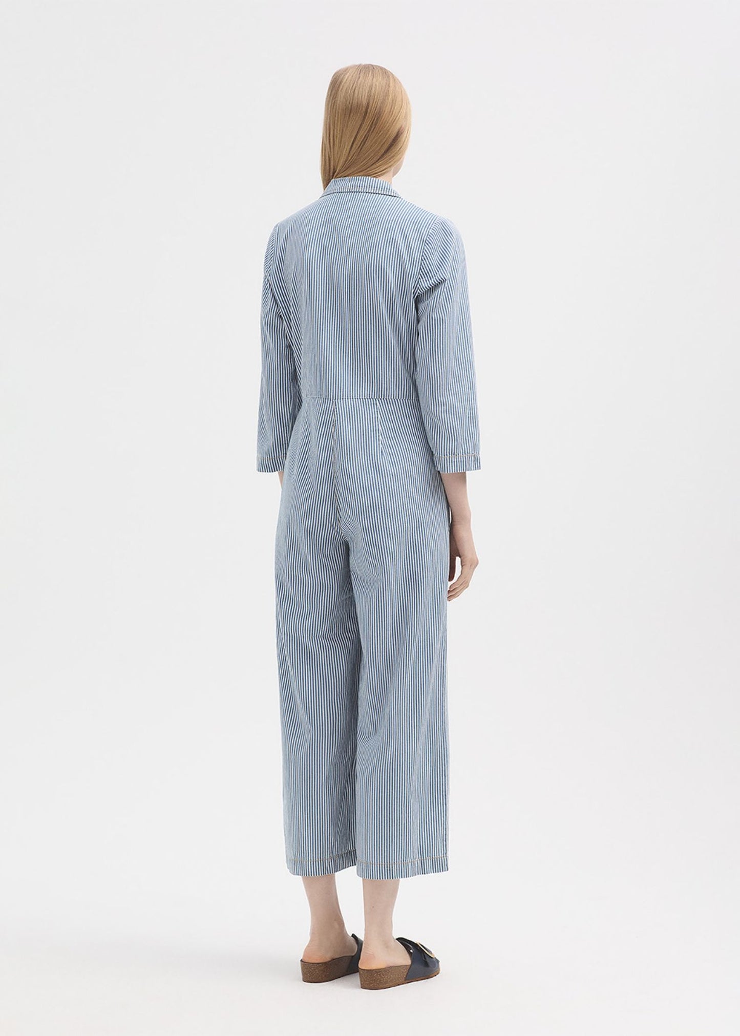 Tuta in denim a righe