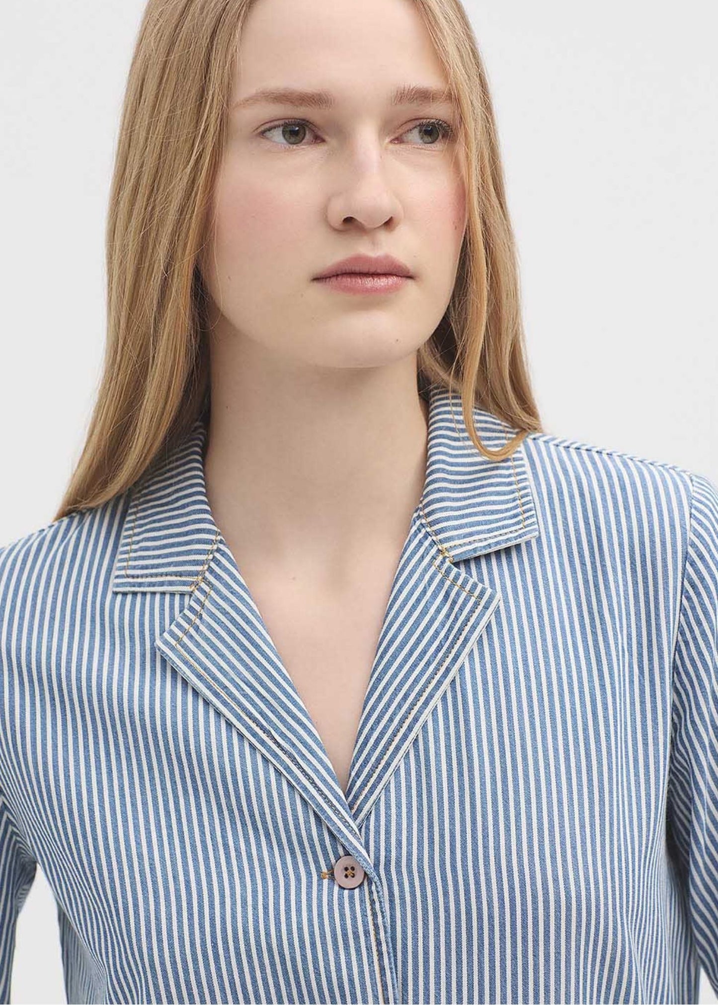 Tuta in denim a righe