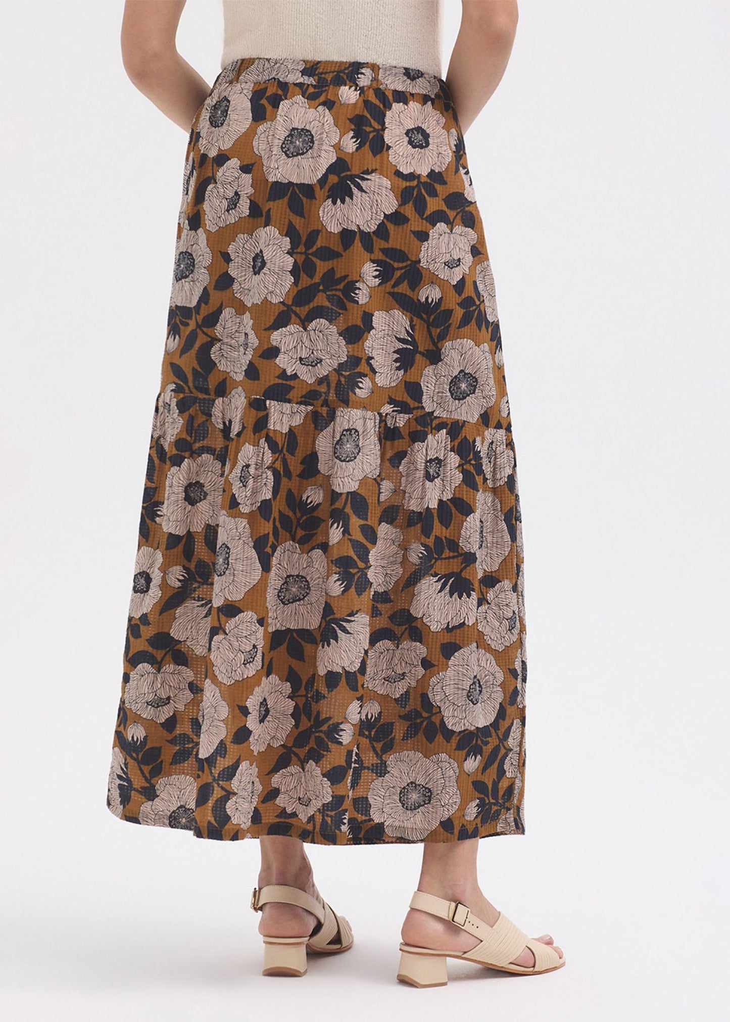 Gonna quadrettata camelia print