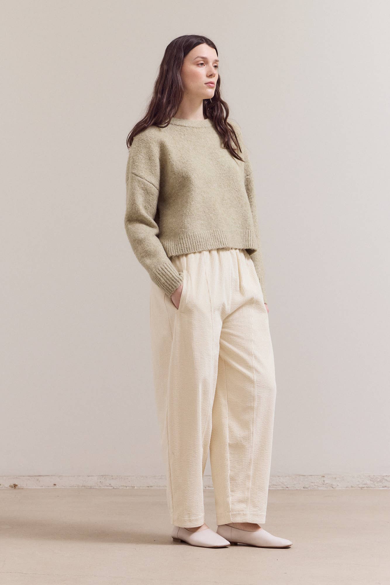 50677 - PANTALONI A COSTE CON FASCIA ELASTICA