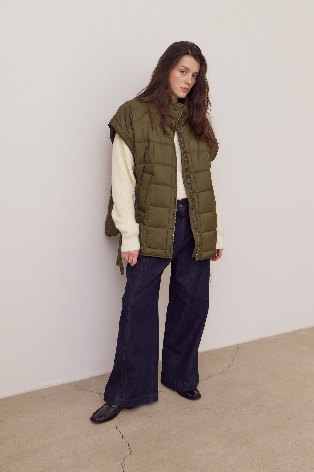 80416 - GILET IMBOTTITO TRAPUNTATO CON ZIP E COLLO ALTO