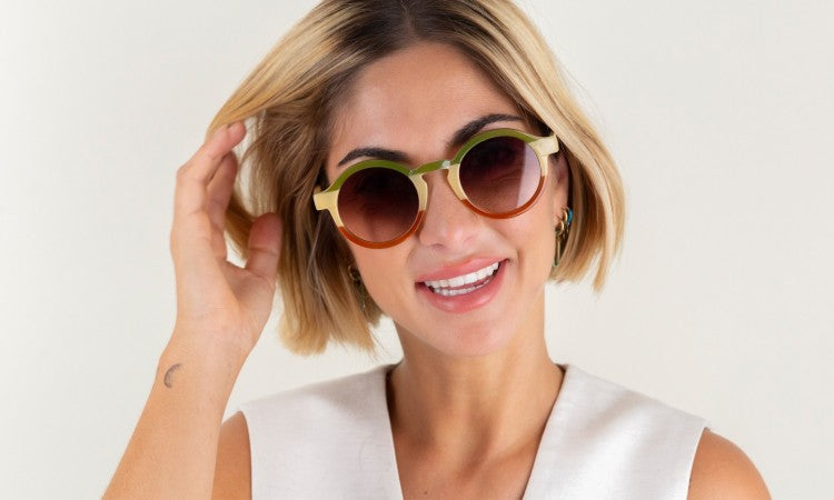 Occhiali da sole in policarbonato Belmont bamboo Bel320