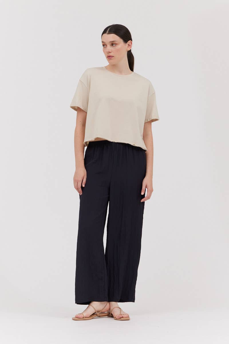 Pantaloni in tessuto stropicciato