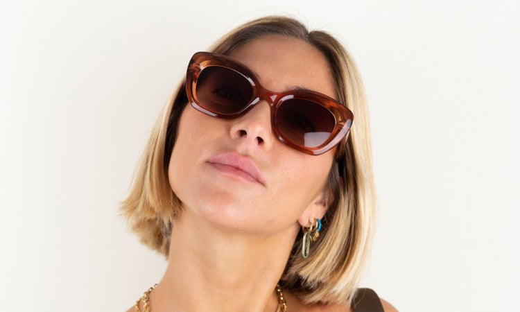 Occhiali da sole in policarbonato Donna ambra DON31