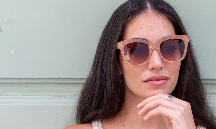 Occhiali da sole in policarbonato rettangolari Sarah rosa Sar5
