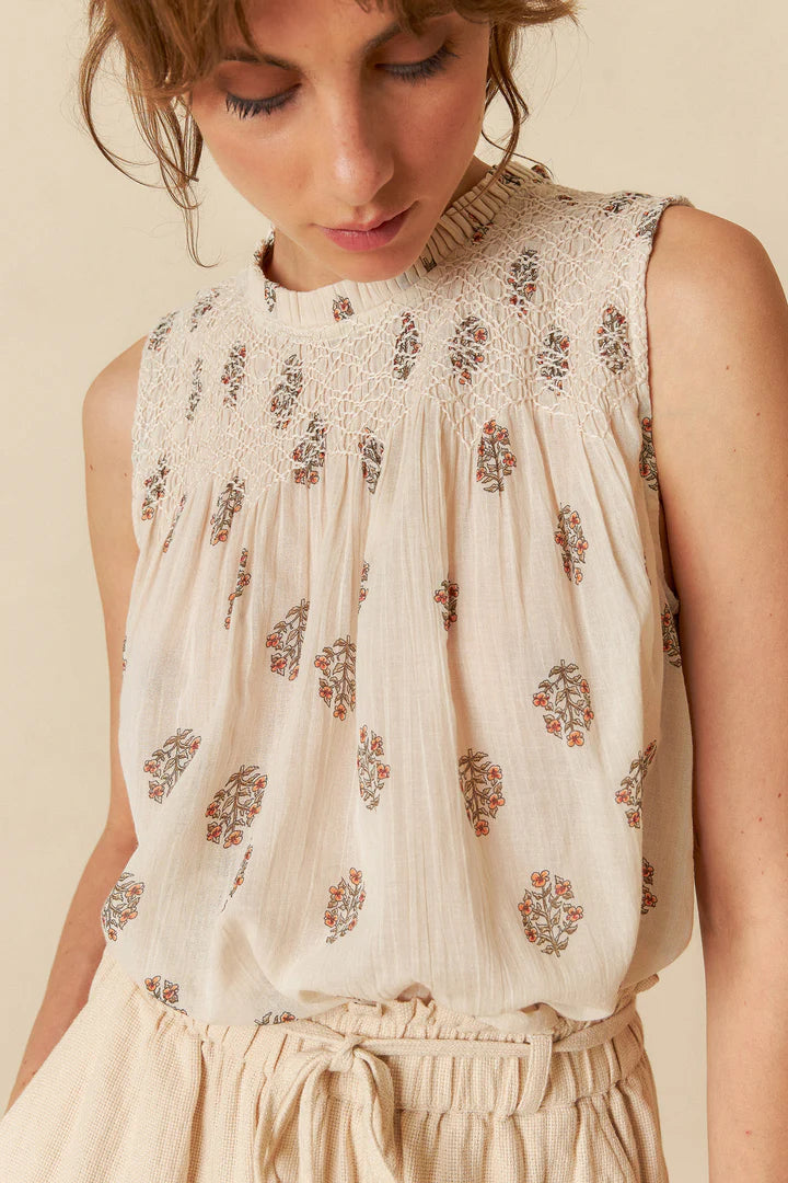 Blusa plissettata in cotone