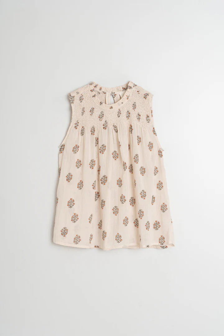 Blusa plissettata in cotone
