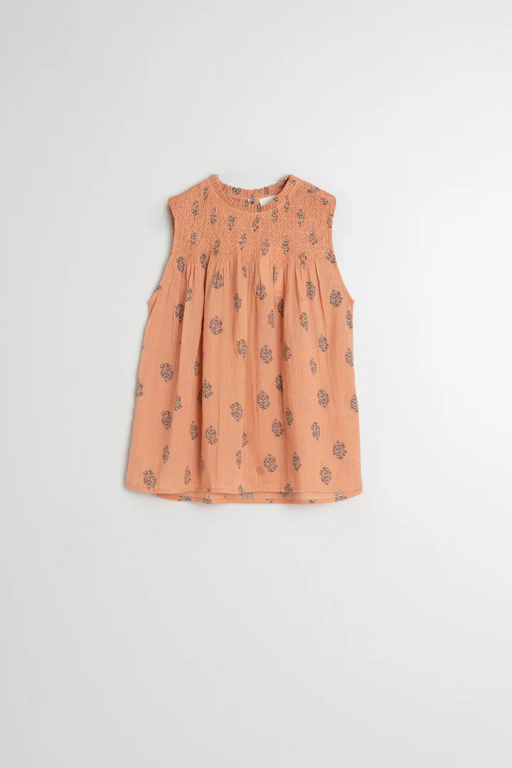 Blusa plissettata in cotone