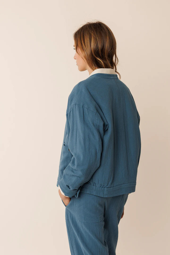 Panama bomber indigo blue