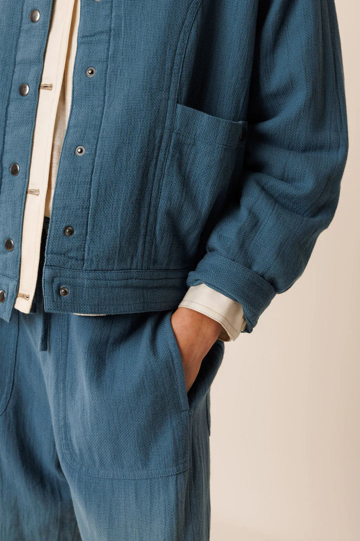 Panama bomber indigo blue