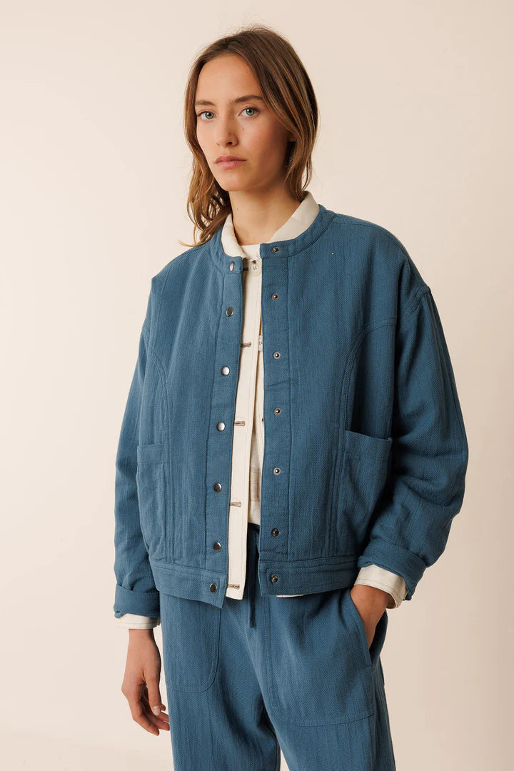 Panama bomber indigo blue