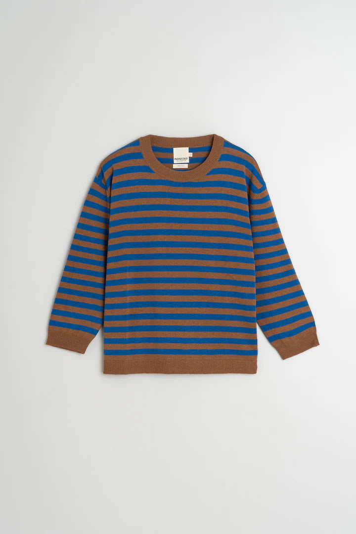 Sweater oversize a righe blu klein