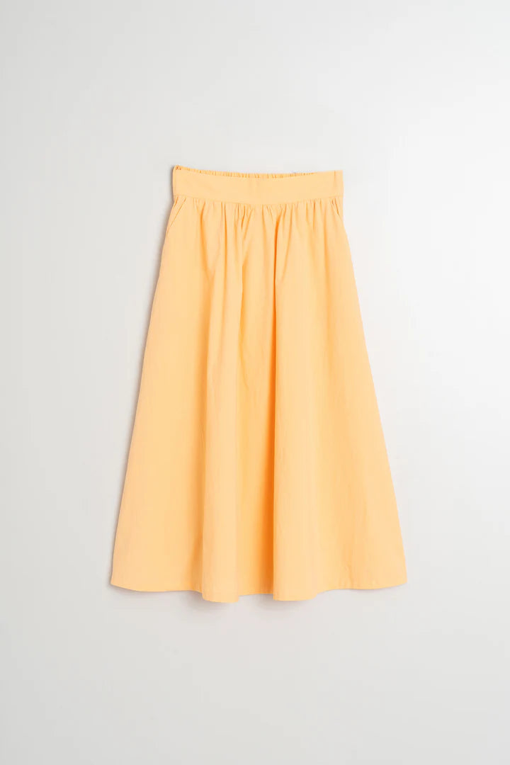 Gonna lunga in popeline tangerine
