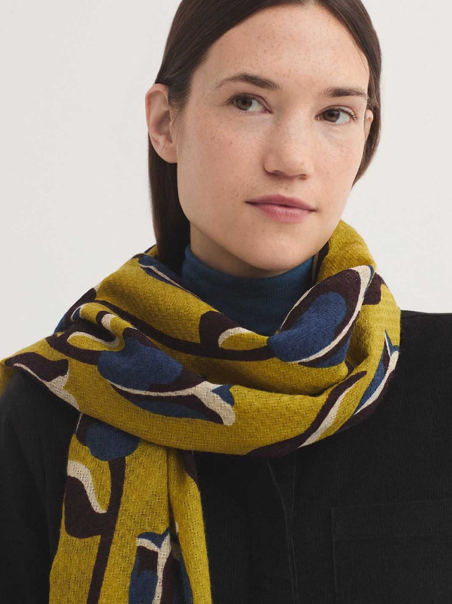 Foulard Big Tulips fondo Giallo