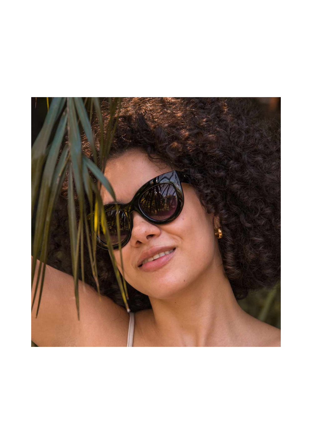 Occhiali da sole in policarbonato cat-eye grandi TIN 3 Tina Black