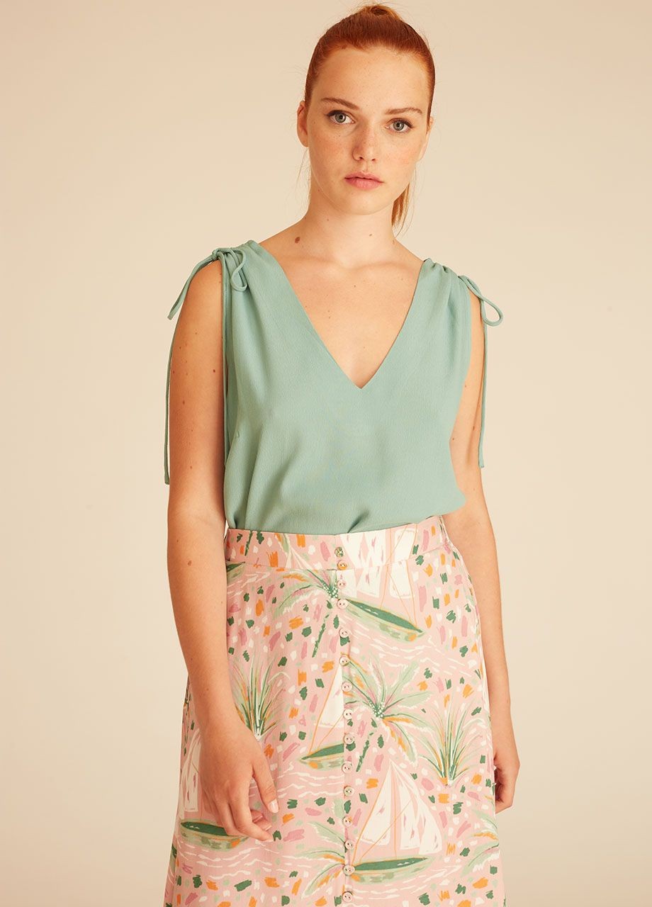 Pink boat long skirt